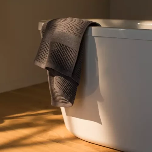 image en avant drap de bain naiade gris