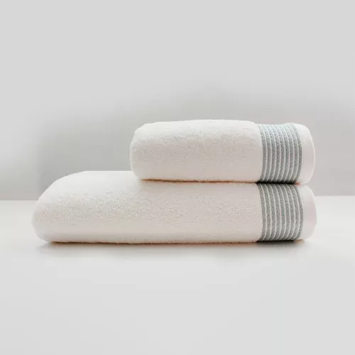 Serviette de toilette option blanc céladon