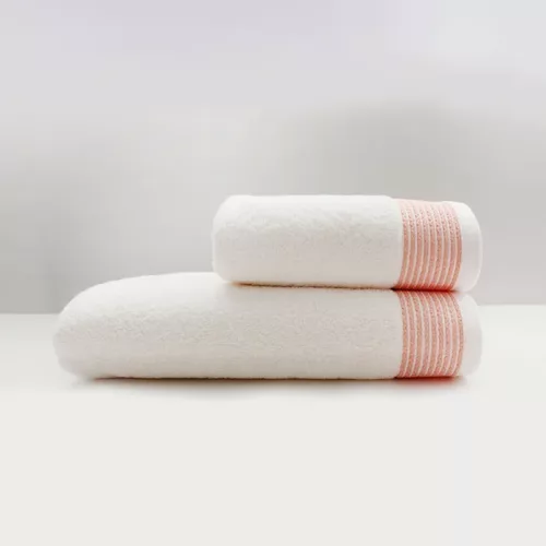Serviette de toilette option blanc saumon